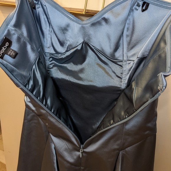 Blue Satin bebe Cocktail dress - Picture 5 of 7